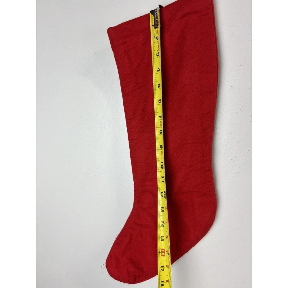 Needlepoint Christmas Stocking Santa Claus GUC